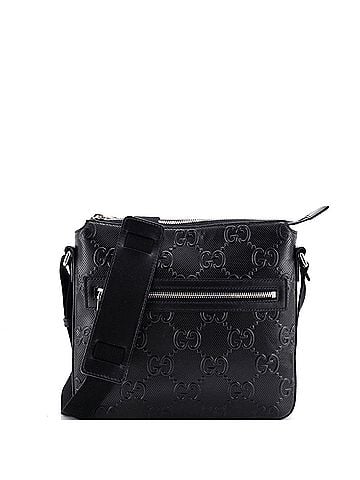 Gucci Front Zip Messenger GG Embossed Perforated Leather Small (view 1)