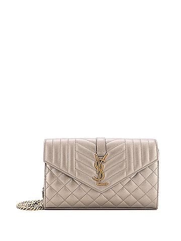 Saint Laurent Classic Monogram Chain Wallet Mixed Matelasse Leather Medium (view 1)