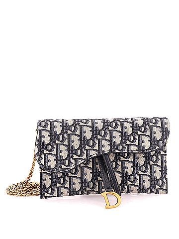 Christian Dior Saddle Chain Wallet Oblique Canvas (view 1)