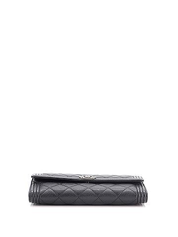 Chanel Boy Flap Wallet Quilted Leather Long (view 2)