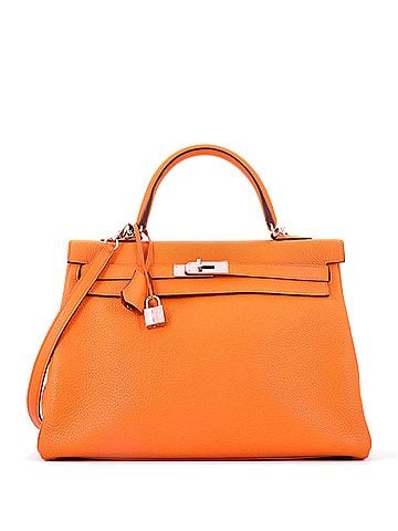 Hermès Kelly Handbag Orange H Togo with Palladium Hardware 35 (view 1)