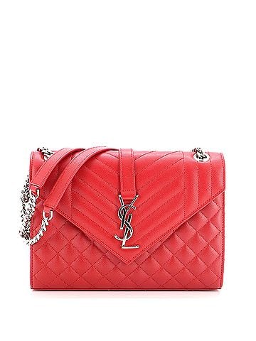 Saint Laurent Classic Monogram Envelope Satchel Mixed Matelasse Leather Medium (view 1)