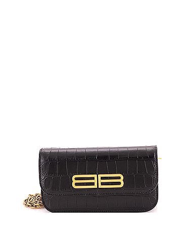 Balenciaga Gossip Flap Bag Crocodile Embossed Leather XS (view 1)