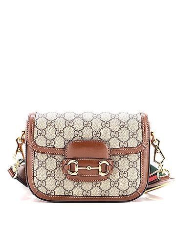Gucci Horsebit 1955 Shoulder Bag GG Coated Canvas with Leather Mini (view 1)