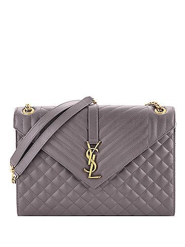 Saint Laurent Classic Monogram Envelope Satchel Mixed Matelasse Leather Large (view 1)