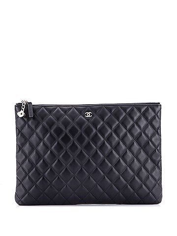 Chanel O Case Clutch Quilted Lambskin Large (view 1)