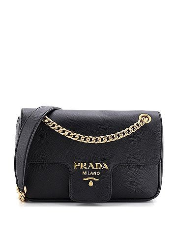 Prada Pattina Flap Shoulder Bag Saffiano Leather Small (view 1)
