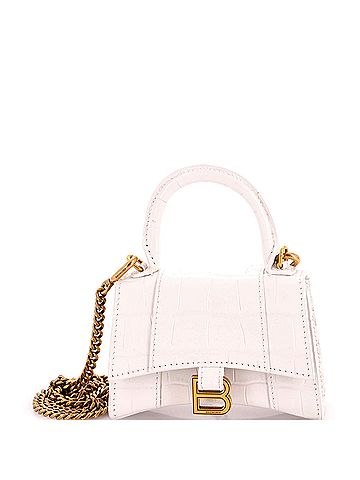 Balenciaga Hourglass Top Handle Bag Crocodile Embossed Leather Mini (view 1)