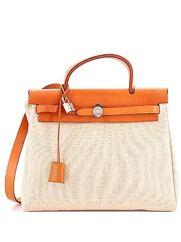 Hermès Herbag Toile and Leather PM (view 1)