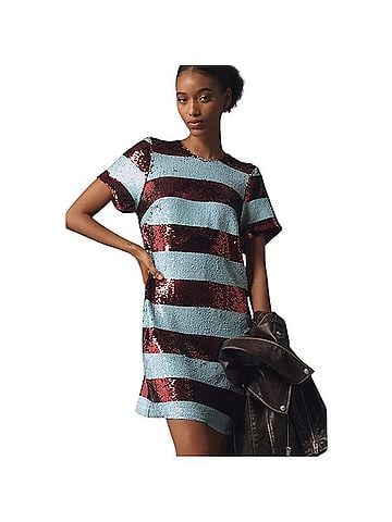 Maeve Sequin Stripe Mini Dress Casual Dress (view 1)