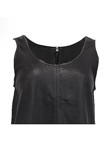 Marc Jacobs Marc by Marc Jacobs Sleeveless Blouse in Black Leather (view 2)