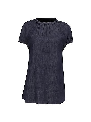Max Mara Max Mara Baiocco Elasticated-Trims Blouse in Navy Cotton (view 1)