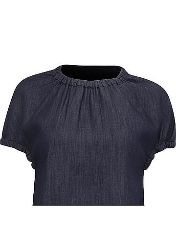 Max Mara Max Mara Baiocco Elasticated-Trims Blouse in Navy Cotton (view 2)