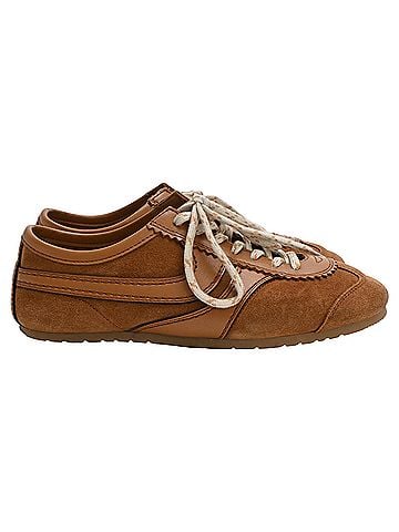 Dries Van Noten Dries Van Noten Low-Top Sneakers in Brown Suede (view 1)