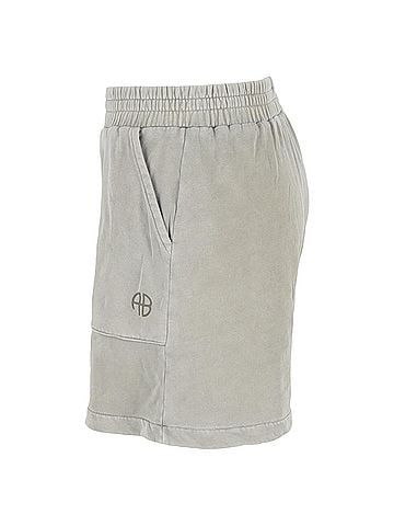Anine Bing Anine Bing Elastic Waist Shorts in Grey Cotton (view 2)
