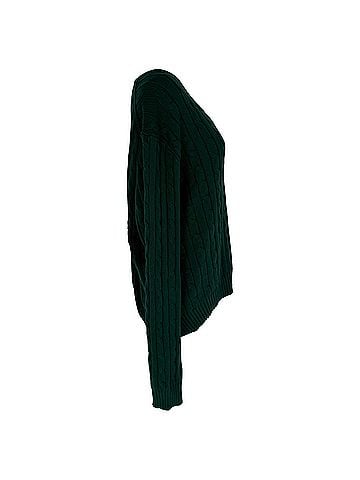Ralph Lauren Ralph Lauren Polo Cable Knit V-Neck Sweatshirt in Green Cotton (view 2)