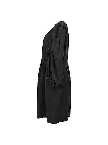 BA&SH Ba&amp;sh Palavia Square-neck Puff-sleeve Mini Dress in Black Viscose (view 2)