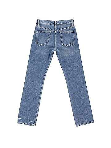 Balenciaga Balenciaga Slim Fit Distressed Jeans in Blue Cotton (view 2)