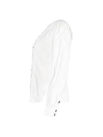 Ganni Ganni Oversized Collar Buttoned Shirt in White Cotton (view 2)