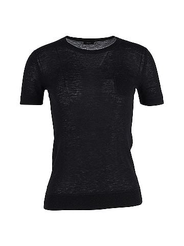 Joseph Joseph Knitted Top in Black Cotton (view 1)