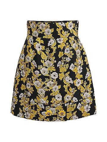 Dolce & Gabbana Dolce &amp; Gabbana Floral-Jacquard Mini Skirt in Multicolor Polyester (view 1)