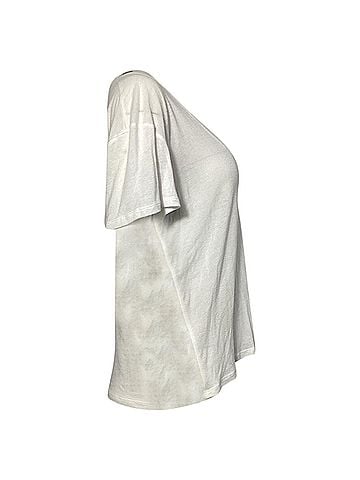 Anine Bing Anine Bing V-neck T-shirt in White Silk (view 2)
