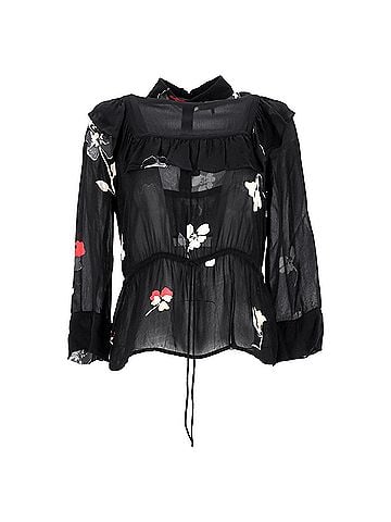 Ganni Ganni Lorita Printed Blouse in Black Viscose (view 1)