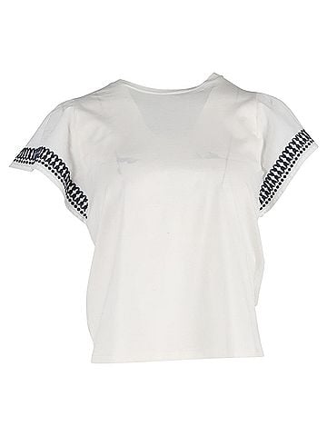 Max Mara Weekend Max Mara Cerchio Embroidered T-shirt in White Cotton (view 1)