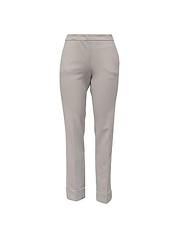Giorgio Armani Armani Collezion Slim Pants in White Cotton (view 1)