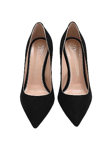 Giuseppe Zanotti Giuseppe Zanotti Bolt G Pointed Toe Pumps in Black Suede (view 2)