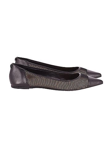 Michael Kors Michael Kors Pointed Ballet Flats in Black Leather (view 1)