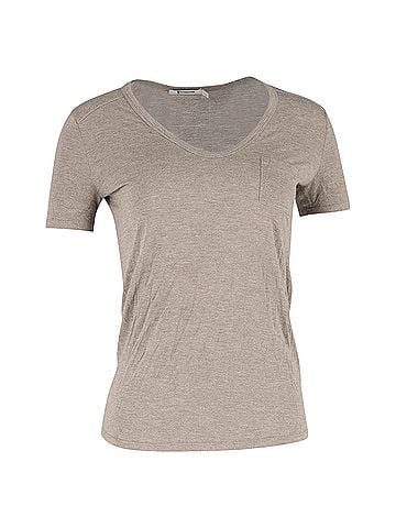 Alexander Wang Alexander Wang Scoop Neck T-Shirt Pocket in Brown Cotton (view 1)