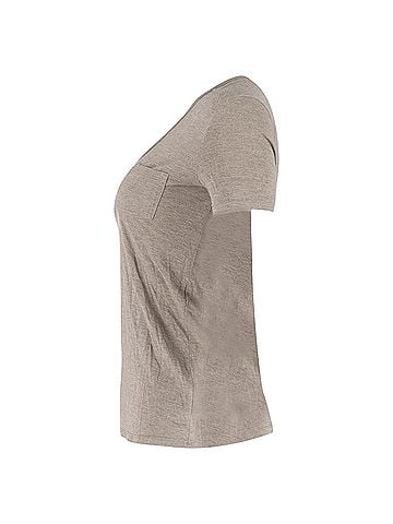 Alexander Wang Alexander Wang Scoop Neck T-Shirt Pocket in Brown Cotton (view 2)