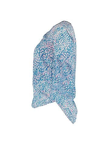Sandro Sandro Leopard Print T-shirt in Blue Silk (view 2)