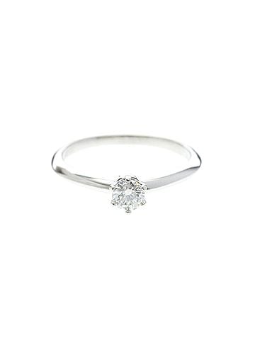 Tiffany & Co. Tiffany Diamond Solitaire Ring Platinum Fashion Diamond Band Ring Carat/0.22 Silver (view 1)
