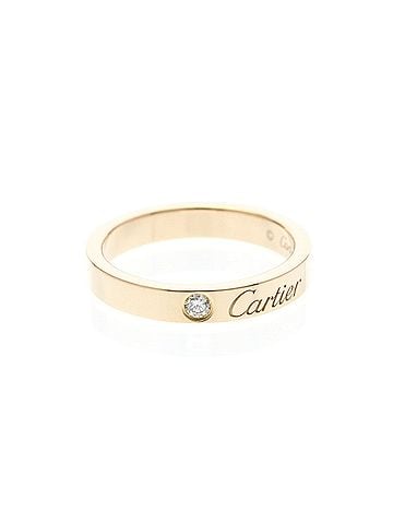 Cartier Cartier C De Cartier Ring With 1 Diamond Pink Gold (18K) Fashion Diamond Band Ring Pink Gold (view 1)