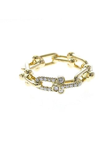 Tiffany & Co. Tiffany Hardware Small Link Ring Yellow Gold (18K) Fashion Diamond Band Ring Carat/0.256 Gold (view 1)