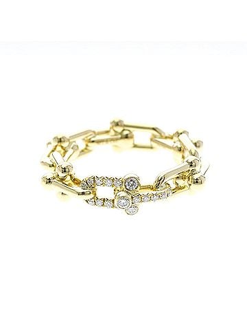Tiffany & Co. Tiffany Hardware Small Link Ring Yellow Gold (18K) Fashion Diamond Band Ring Carat/0.256 Gold (view 1)