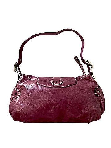 Longchamp Rose Pink Leather Pleated Vintage Y2K Silver Buckle Belted Flap White Trim Leather Shoulder Bag (view 2)