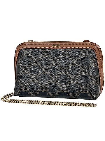 Céline Celine shoulder bag, Macadam pattern, coated canvas, brown, women's. (view 1)