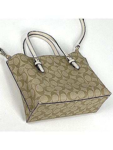 Coach Coach COACH 2-Way Handbag Signature Coated Canvas Beige White C4250 Women's (view 2)