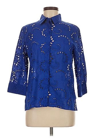 Zara 3/4 Sleeve Button-Down Shirt (view 1)
