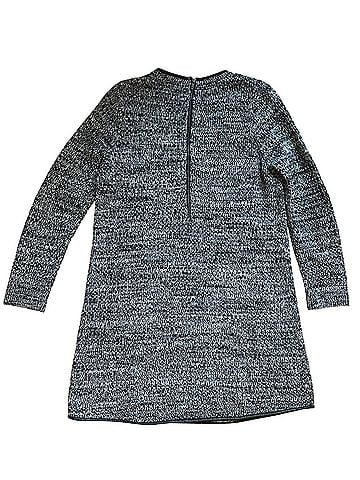 Cos COS Wool Sweater Dress With Napa Leather Trim Black White Marled Large Wool Dress (view 2)