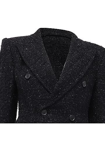 Balenciaga Balenciaga Hourglass Tweed Blazer in Black Cotton (view 2)
