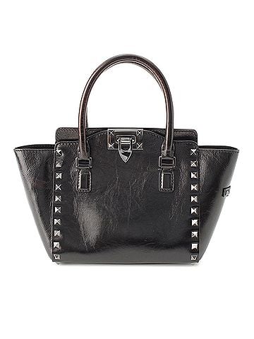 Valentino Small Crinkled Calfskin Rockstud Double Handle Tote (view 1)