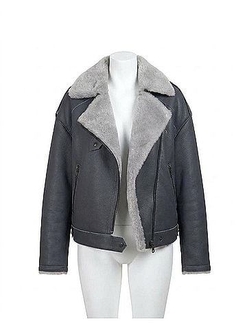 Lusso Rhythm Leather Jacket in Navy-Smoke (view 1)