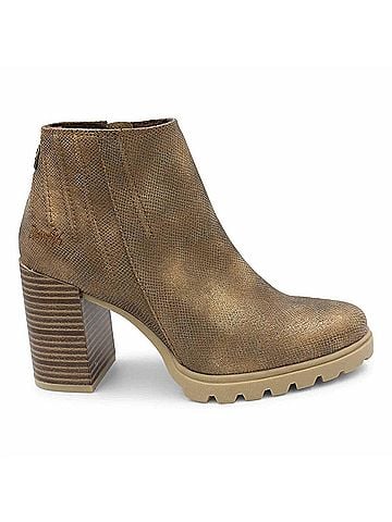 Blowfish Women's Walker Heeled Ankle Boots in Bronze Roller Reptile (view 1)