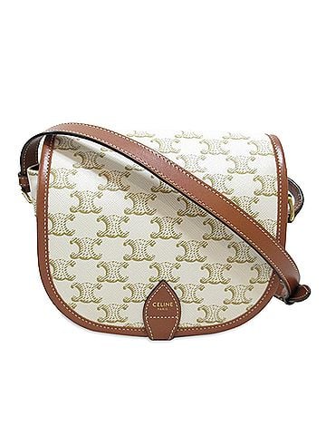 Céline Medium Triomphe Coated Canvas Folco Crossbody (view 1)