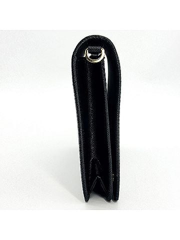 Prada Flap Card Case On Chain Saffiano Leather Black Leather Card Holders Accessory (view 2)