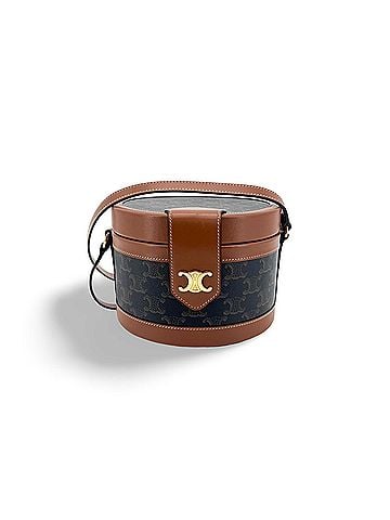 Céline Tambour Triomphe Coated Canvas Black Canvas Handbag (view 1)